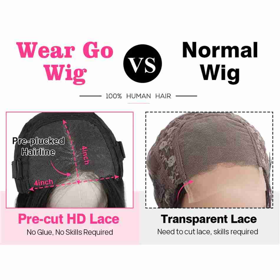 TALKTO Glueless Swiss HD Lace Wigs 13X4 Straight Hair Wear Go Wig Human Hair 180% Density
