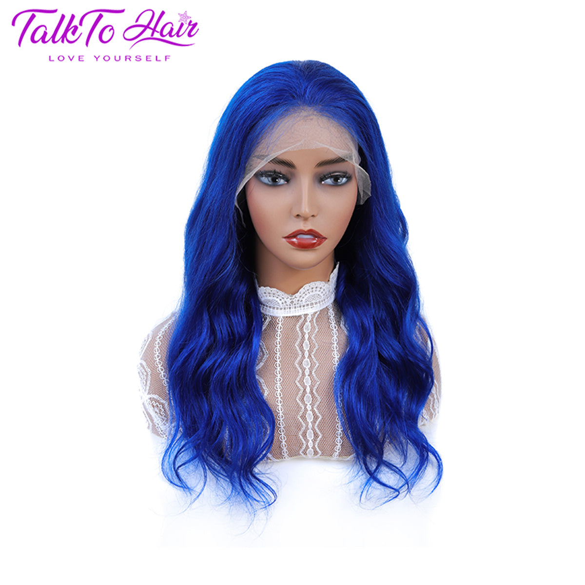 Blue Natural Body Wave Lace Frontal Wig 13X4 Lace Front Glueless Wig Color Wig