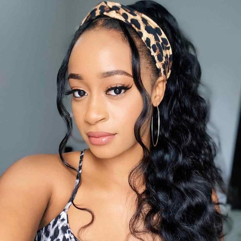 180% Density Body Wave Affordable Headband Wig