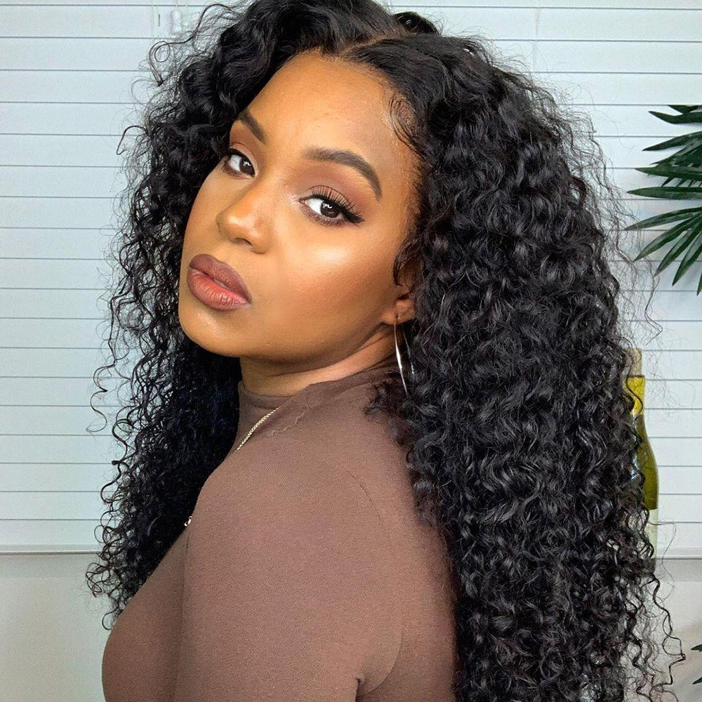 Kinky Curly Pre-plucked Lace Frontal Wig