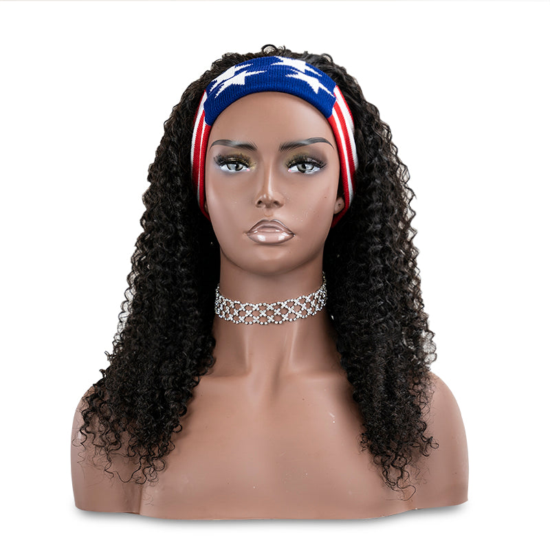 Talktohair Headband Wig Deep Wave 18 inch Human Hair Wigs None Lace Front Wigal