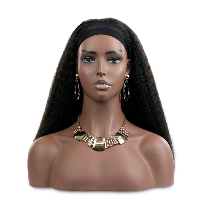 180% Heavy Density Kinky Straight Headband Wig