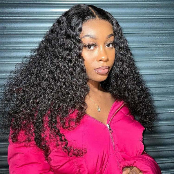 Deep Wave Pre-plucked Human Hair Lace Closure Wig