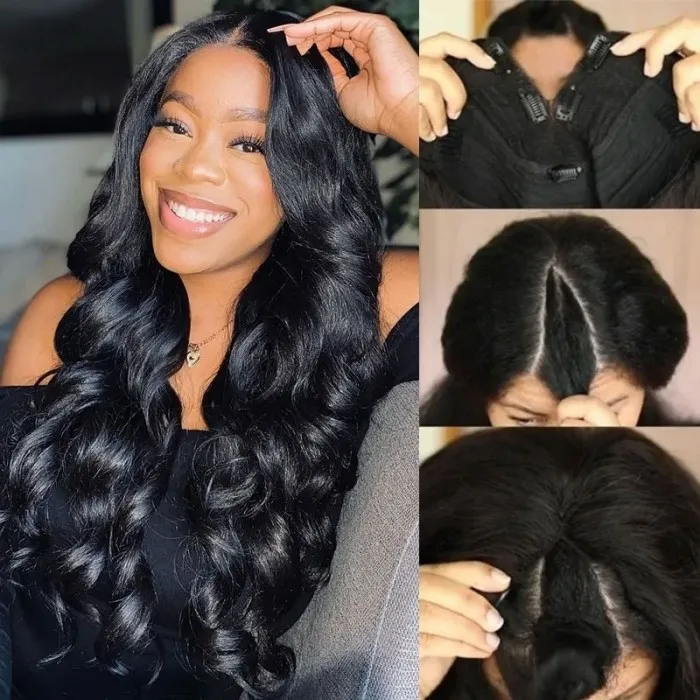 Talktohair 180% Density Body Wave V Part/Thin Part Lace Clourse Front Wig  for Black Women