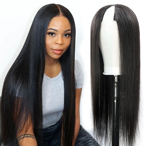 180% Density V Part/Thin Part Straight Glueless Wig