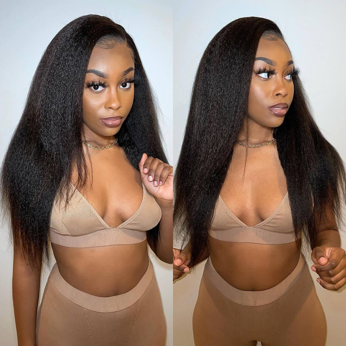 Kinky Straight HD Invisible Lace Closure Wig