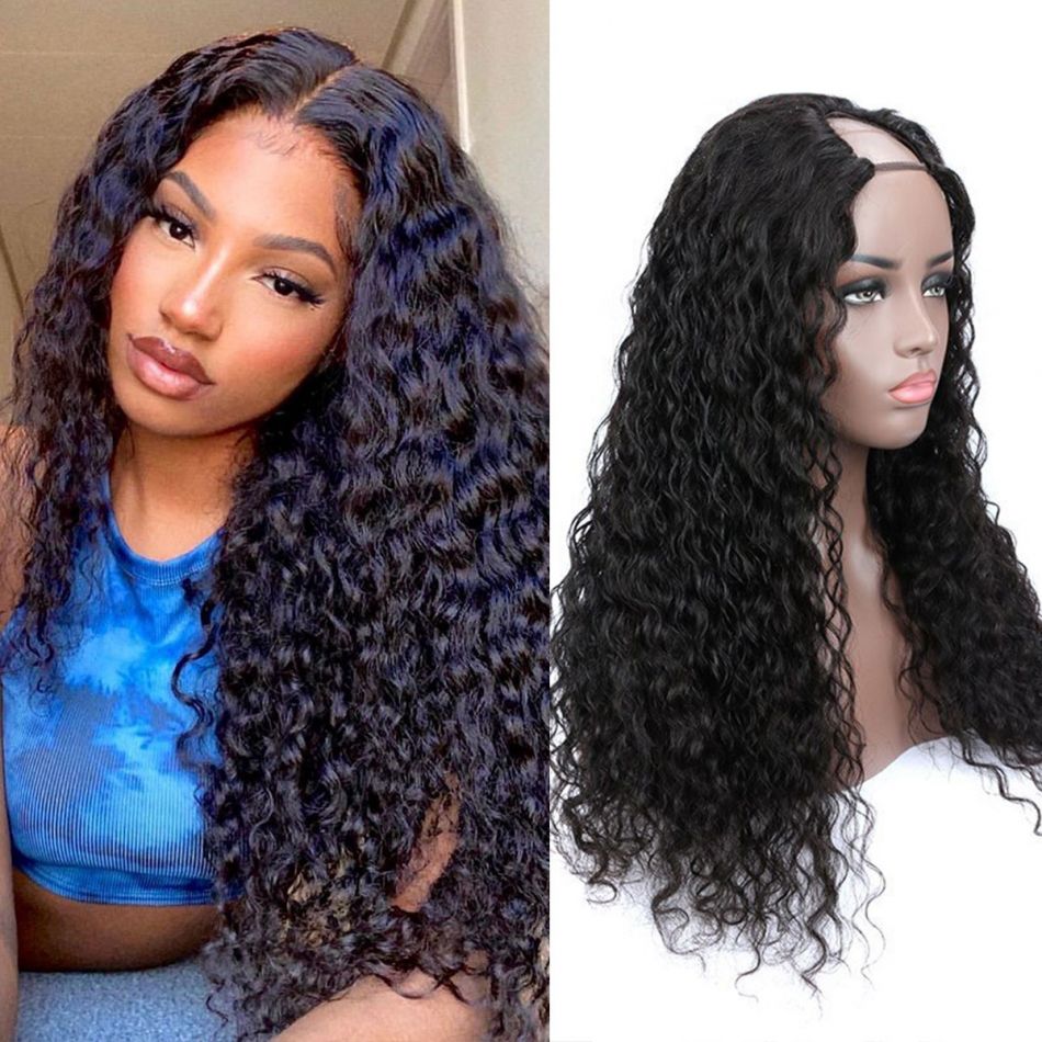 Talktohair Water Wave U Part Wig Beginner Friendly 180% Density Natural Color