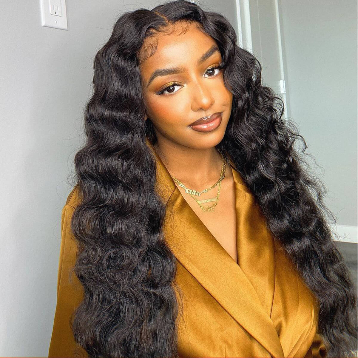 Loose Deep Wave HD Lace Closure Human Hair Wig