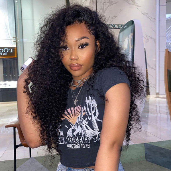 Deep Wave Pre-plucked 360 Lace Frontal Wig