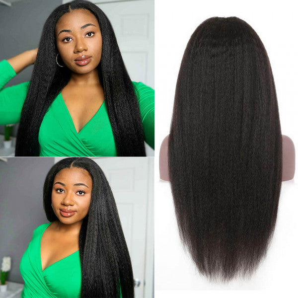 Kinky Straight HD Invisible Lace Closure Wig