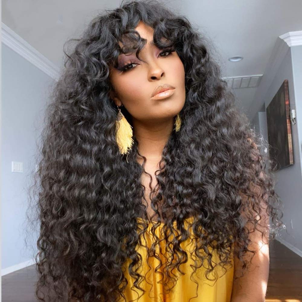 Talktohair Water Wave Lace Front Wigs Human Hair Pre Plucked, 180% Density Wavy Human Hair