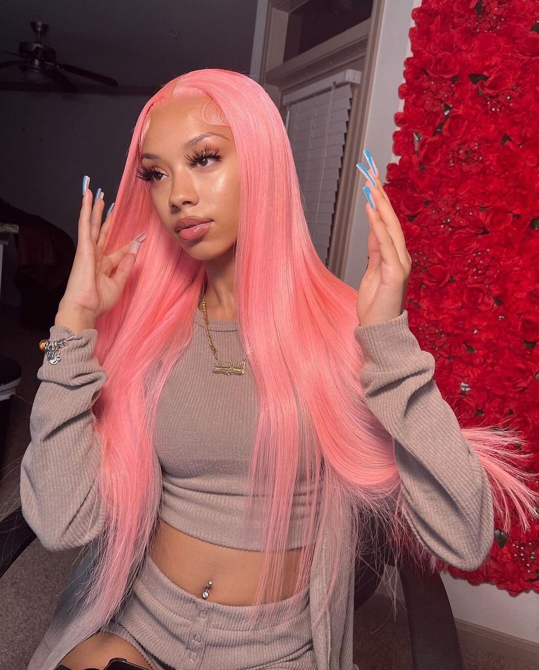 Talktohair Pink 13x4 Transparent Lace Front Wig Straight Wigs For Black Women 30 Inch Lace Wigs