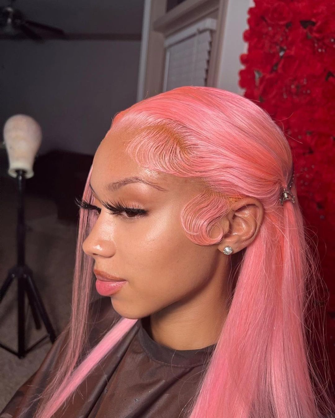 Talktohair Pink 13x4 Transparent Lace Front Wig Straight Wigs For Black Women 30 Inch Lace Wigs