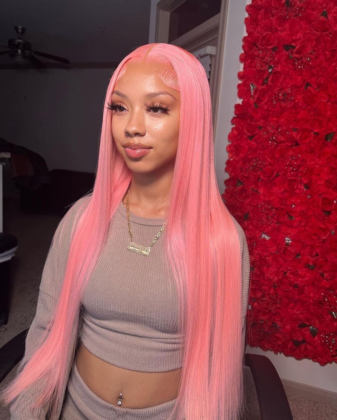 Talktohair Pink 13x4 Transparent Lace Front Wig Straight Wigs For Black Women 30 Inch Lace Wigs