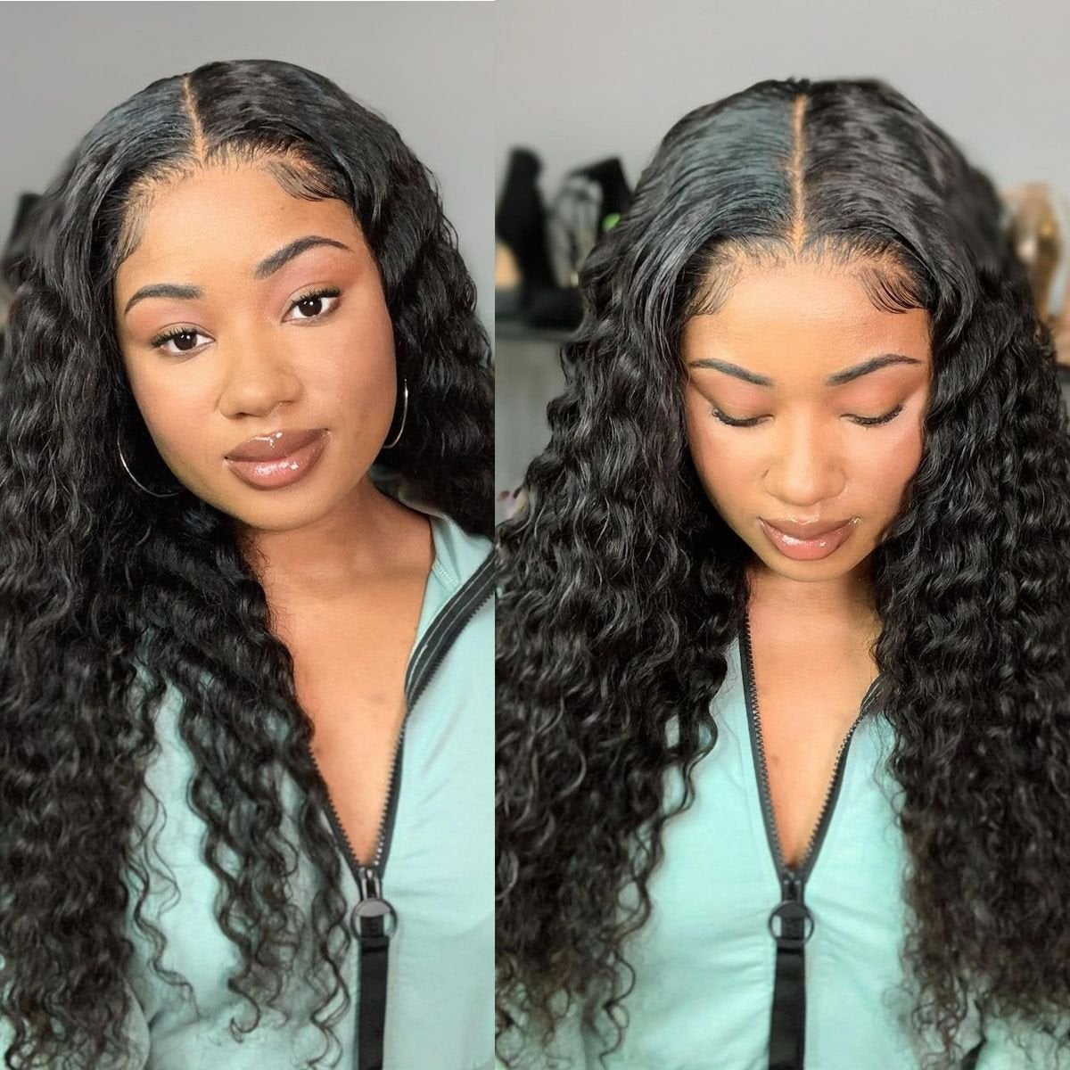 Deep Wave Pre-plucked 360 Lace Frontal Wig