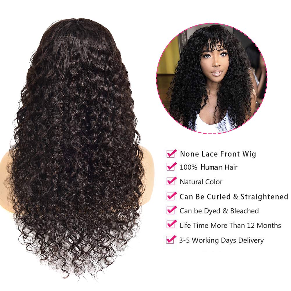 Talktohair Water Wave Lace Front Wigs Human Hair Pre Plucked, 180% Density Wavy Human Hair