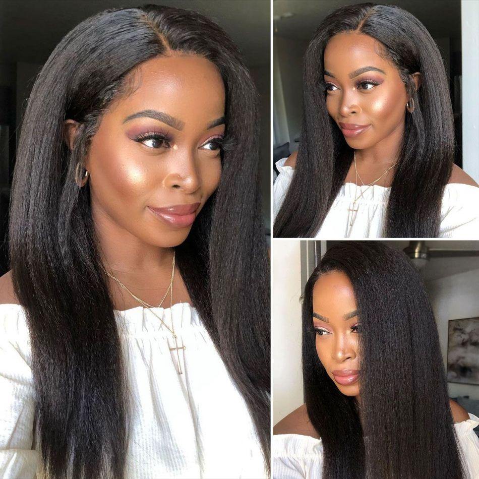 Kinky Straight HD Invisible Lace Closure Wig