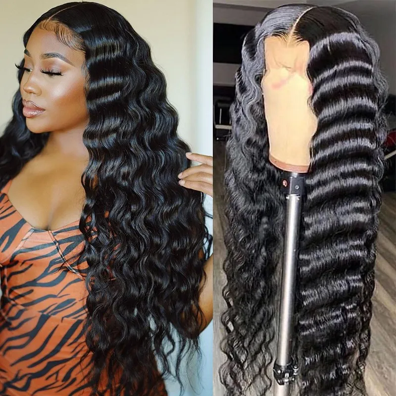 Loose Deep Wave HD Lace Closure Human Hair Wig