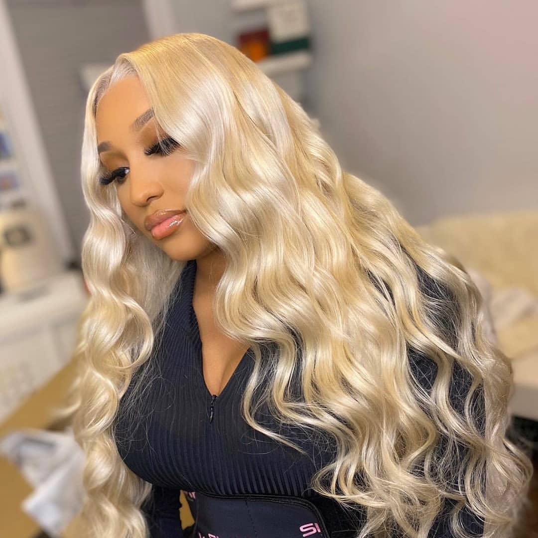 613 Blonde Lace Front Wigs Human Hair Body Wave 13x4 HD Lace 613 Frontal Wig