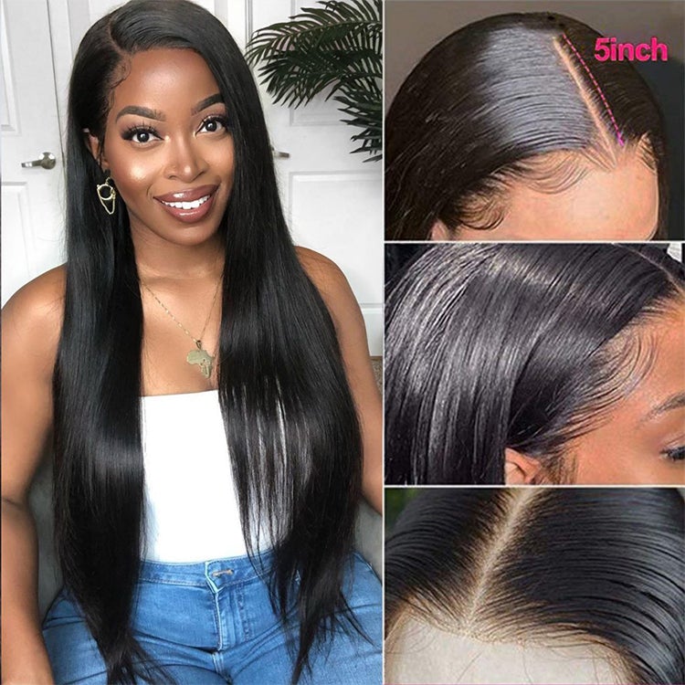 Glueless HD Lace Front Wigs Human Hair Pre Plucked Bleached Knots with Baby Hair 4x4 Straight