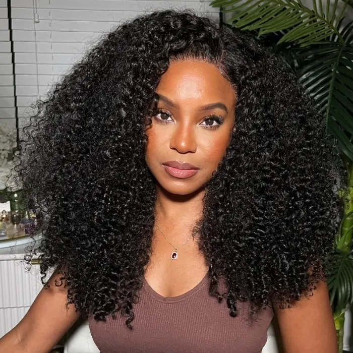 Talktohair Kinky Curly Lace Front 4X6 Wear And Go Glueless Wig Human Hair 180% Density