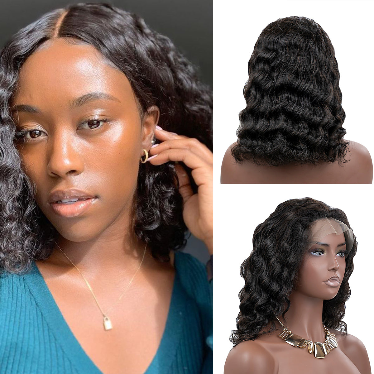 Natural Looking Loose Deep Lace Bob Wig