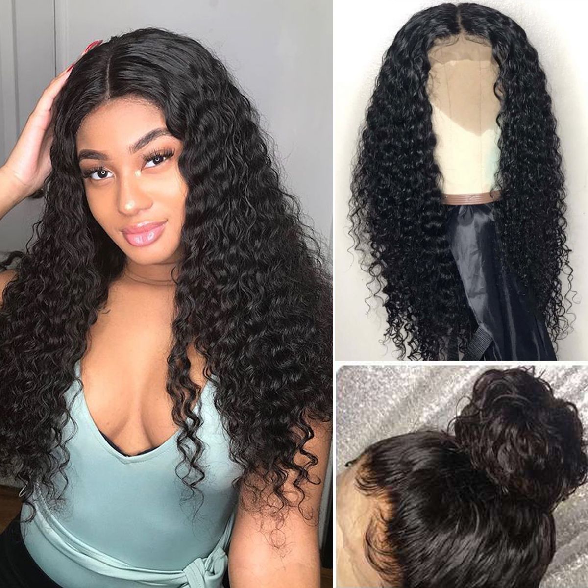 Deep Wave Transparent Full Lace Pre-Plucked Wig