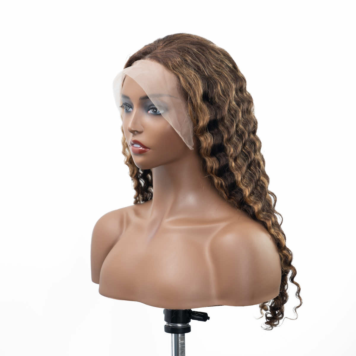 Deep Wave Honey Blonde Highlight Lace Frontal Wig