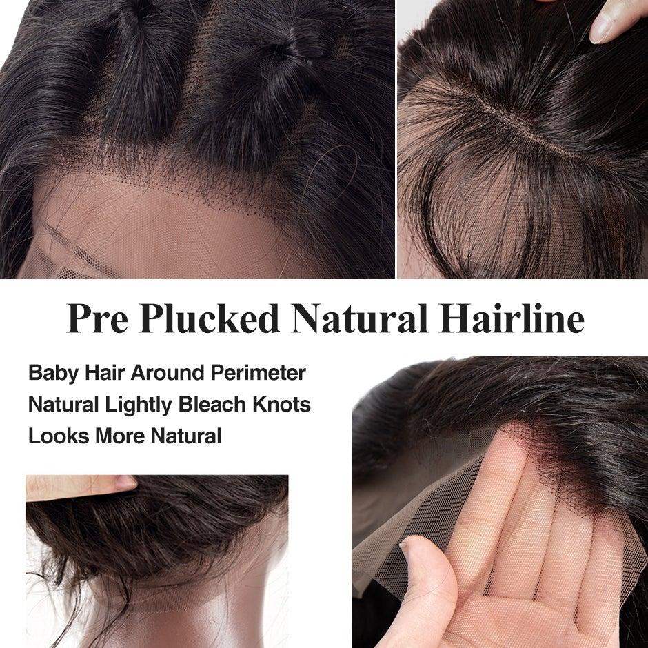 Natural Wave Pre-plucked Swiss Lace Frontal Wigs