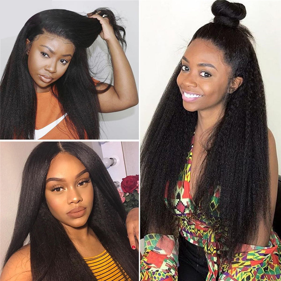 Kinky Straight HD Invisible Lace Closure Wig