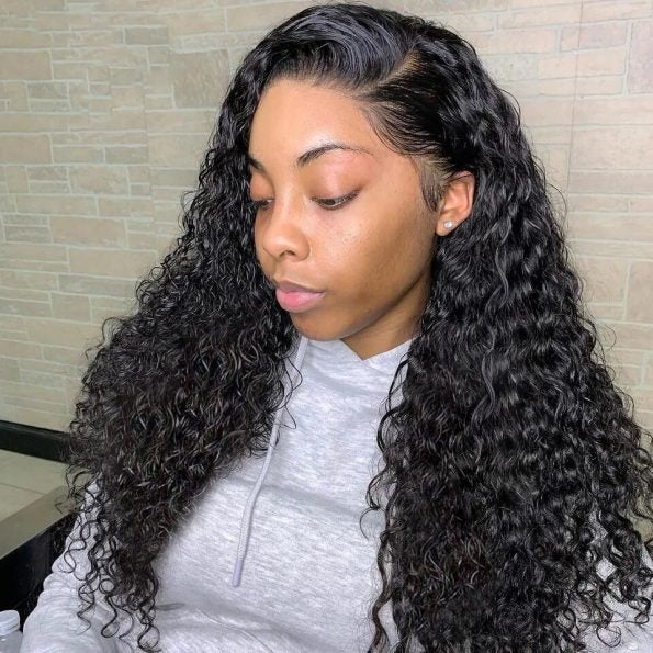 Deep Wave Transparent Full Lace Pre-Plucked Wig